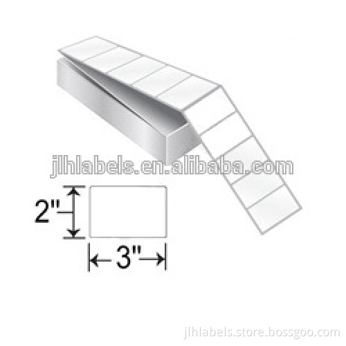 3" x 2" Direct Thermal Fanfold Labels, barcode labels, shipping labels,Permanent adhesive, 7500 labels / packs
